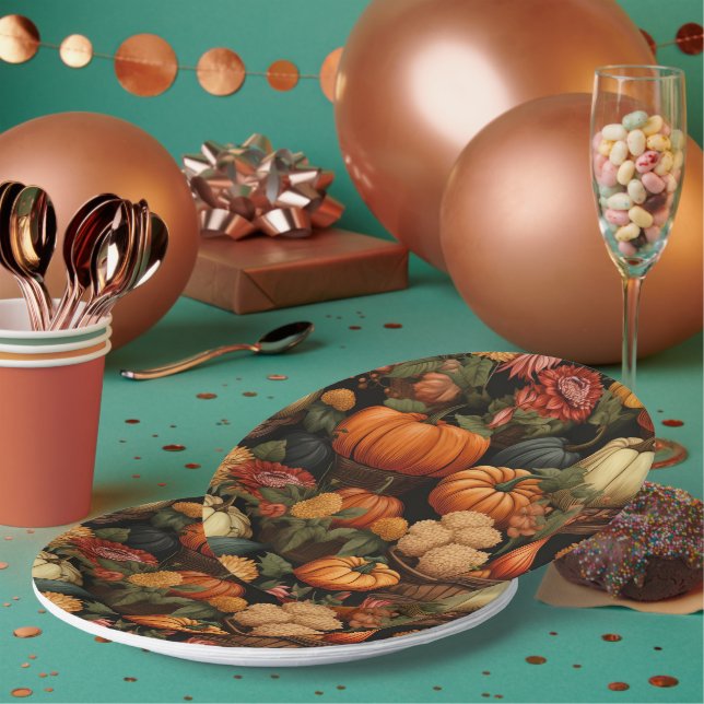 Assiettes En Carton Fête d'automne (Multi)