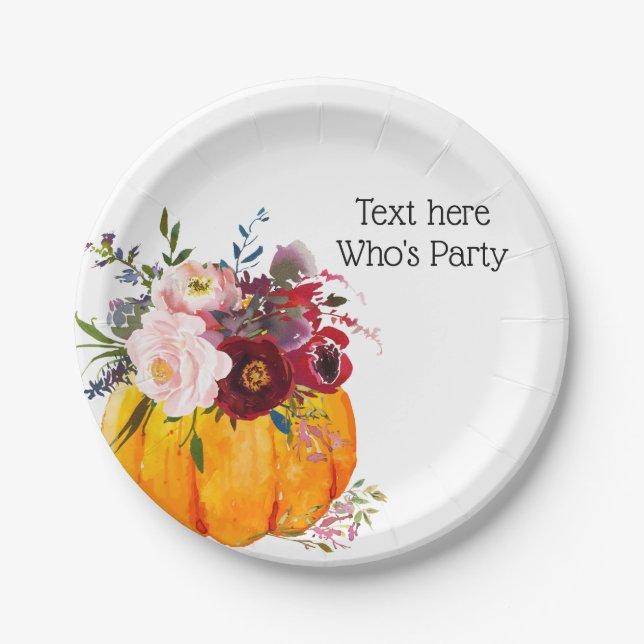 Assiettes En Carton fête d'automne, citrouille, automne, Plaque de pap (Devant)