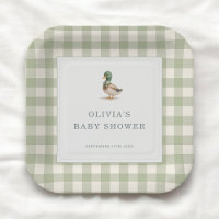 Fête de Baby Shower Canard Colvert à Carreaux