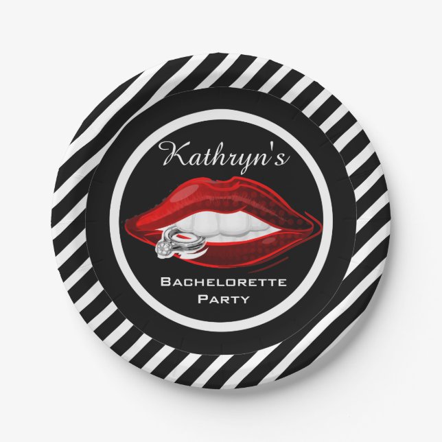 Assiettes En Carton Fête de Bachelorette personnalisée (Devant)