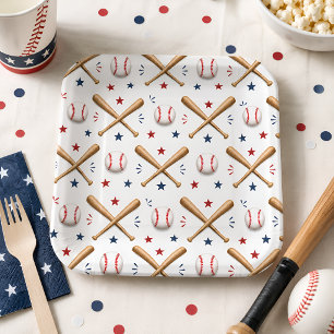 Assiettes En Carton Fête de Baseball Américain