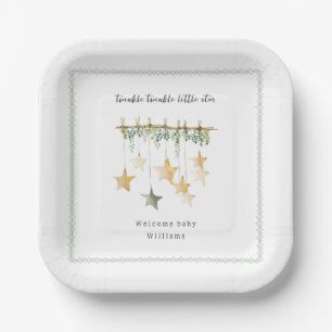 Assiettes En Carton Fête de Bébé Bohème Botanique Twinkle Little Star