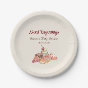 Assiettes En Carton Fête de bébé italienne Café européen Dessert