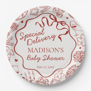 Assiettes En Carton Fête de Bébé Livraison Spéciale Pâtes Italiennes