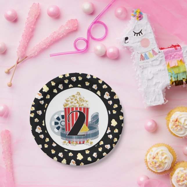 Assiettes En Carton Fête de cinéma du 2ème anniversaire (Fête)