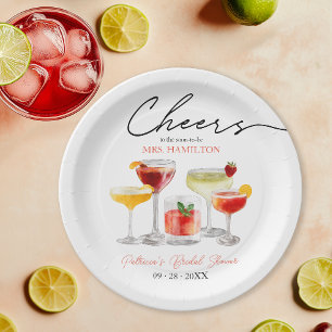 Assiettes En Carton Fête de douche de mariée au cocktail mignon