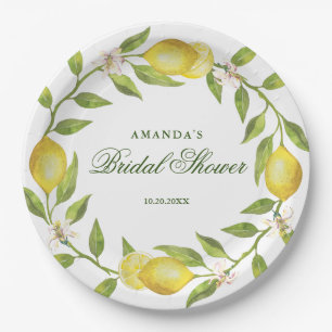 Assiettes En Carton Fête de Fête des mariées Lemons Wreath & Greenery