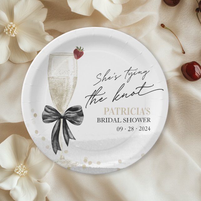 Assiettes En Carton Fête de Fiançailles Champagne, Elle Se Marie (Créateur téléchargé)