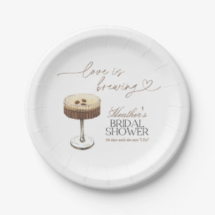 Assiettes En Carton Fête de Fiançailles Espresso Martini L'Amour se Pr