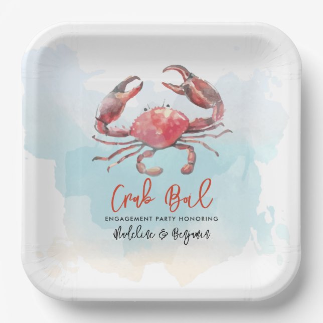 Assiettes En Carton Fête de fruits de mer à l'eau bouillante Crabe Pei (Recto)