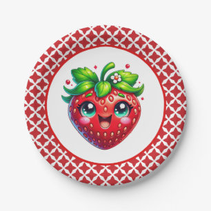 Assiettes En Carton Fête de la fraise mignonne