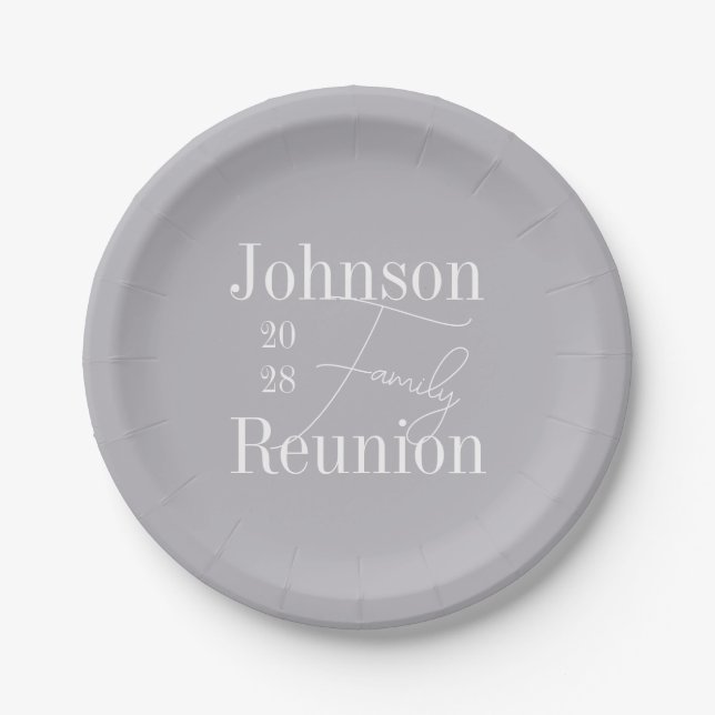 Assiettes En Carton Fête de la Réunion familiale personnalisée moderne (Devant)