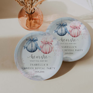 Assiettes En Carton Fête de la révélation de genre hivernale