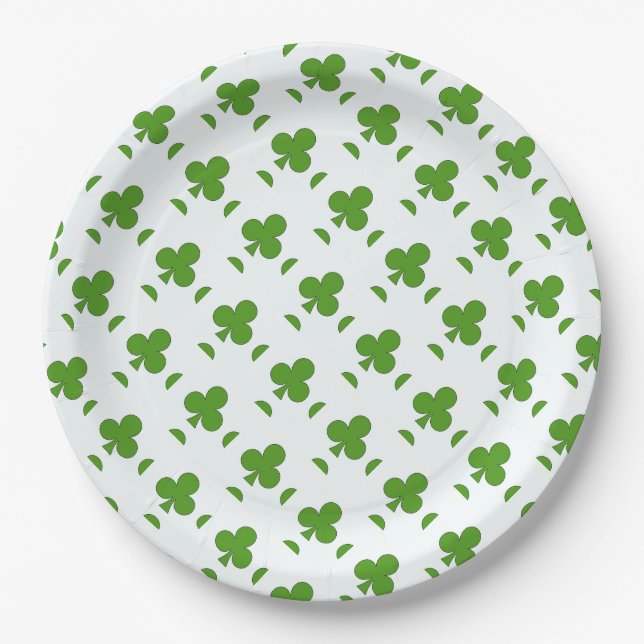 Assiettes En Carton Fête de la Saint-Patrick shamrock (Devant)