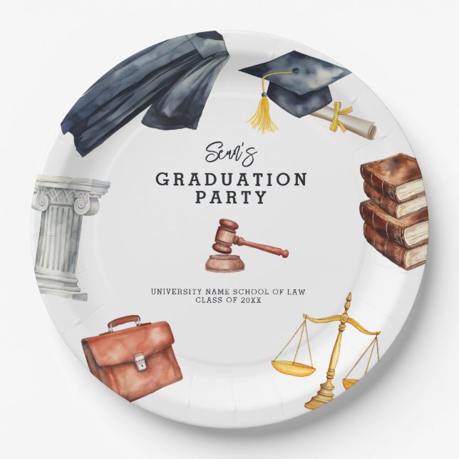 Assiettes En Carton Fête de l'enseignement de droit (Devant)