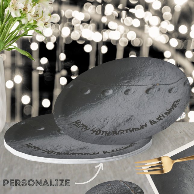 Assiettes En Carton Fête de l'homme en métal noir (Créateur téléchargé)