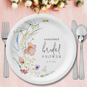 Assiettes En Carton Fête de mariage aux fleurs sauvages
