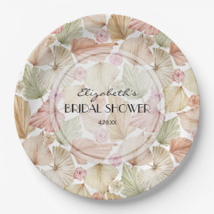 Assiettes En Carton Fête de mariage bohème avec feuilles et fleurs séc