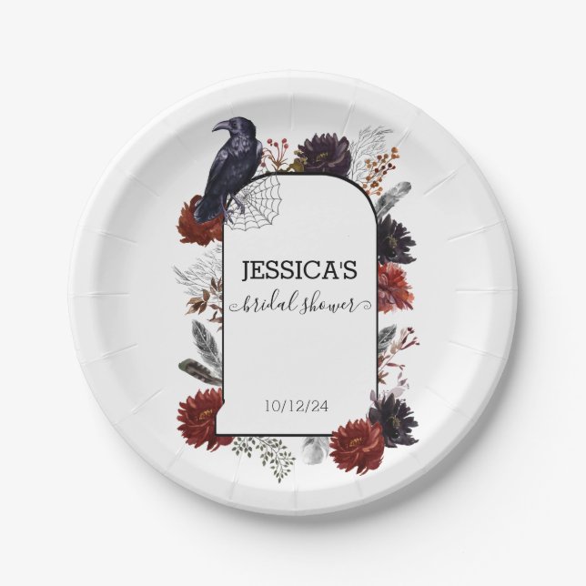 Assiettes En Carton Fête de mariage bohème florale élégante pour Hallo (Devant)