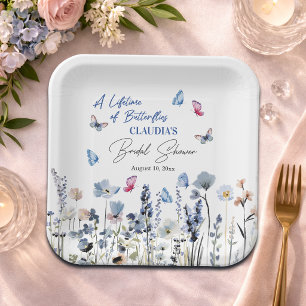 Assiettes En Carton Fête de mariage champêtre aux papillons Jacinthes