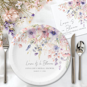Assiettes En Carton Fête de mariage champêtre avec des fleurs sauvages