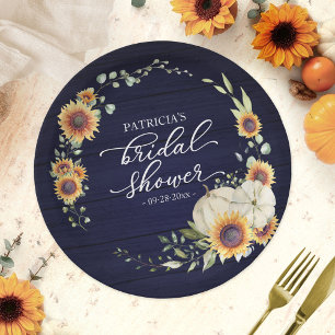 Assiettes En Carton Fête de mariage champêtres avec tournesols et citr