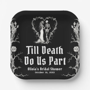 Assiettes En Carton Fête de Mariage Halloween jusqu'à ce que la mort n