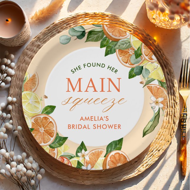Assiettes En Carton Fête de mariage Main Squeeze Citrus (Créateur téléchargé)