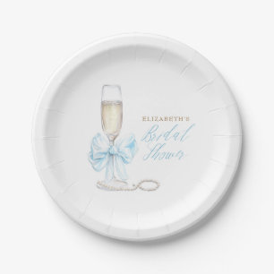 Assiettes En Carton Fête de mariage Perles et Prosecco