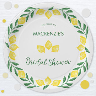 Assiettes En Carton Fête de mariage personnalisée à l'aquarelle de cit