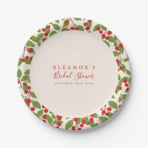 Assiettes En Carton Fête de mariage personnalisée avec bordure de fleu