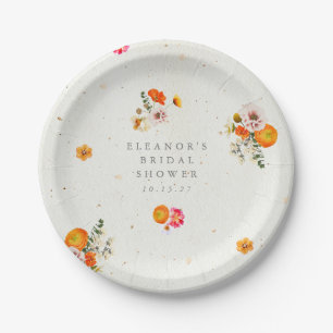 Assiettes En Carton Fête de mariage personnalisée avec fleurs sauvages
