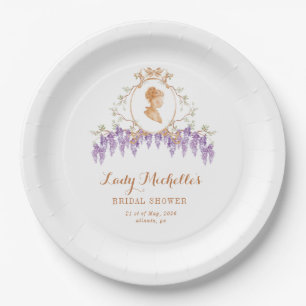 Assiettes En Carton Fête de mariage royale florale de glycine vintage