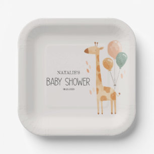 Assiettes En Carton Fête de Naissance Animaux de la Nurserie Safari Zo