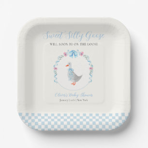 Assiettes En Carton Fête de naissance de petite oie ridicule en vichy