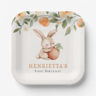 Assiettes En Carton Fête de Naissance Lapin Fantaisiste au Jardin de P