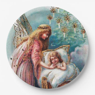 Assiettes En Carton fête de Noël Ange de Noël 
