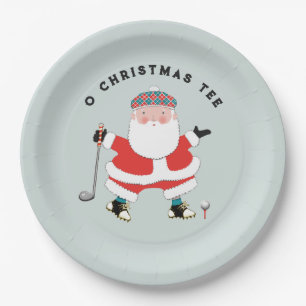 Assiettes En Carton Fête de Noël de golf