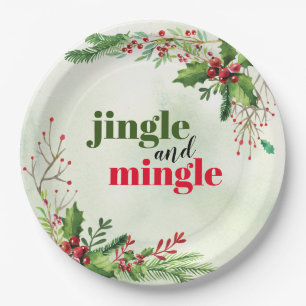 Assiettes En Carton Fête de Noël de Jingle et Mingle