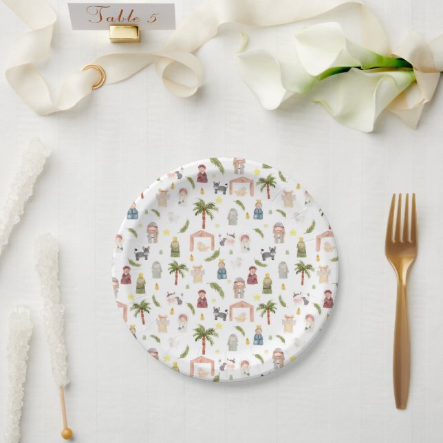 Assiettes En Carton Fête de Noël de la Nativité (Mariage)