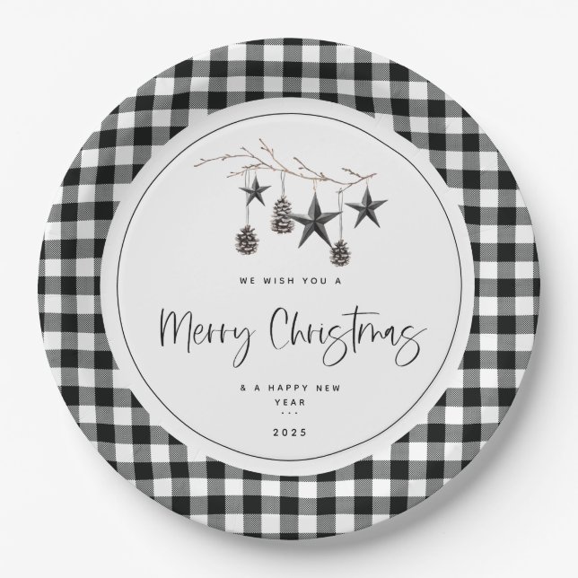 Assiettes En Carton Fête de Noël de la nature (Devant)