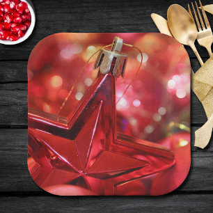 Assiettes En Carton Fête de Noël de l'ornement de l'étoile