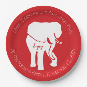 Assiettes En Carton Fête de Noël d'échange de cadeau d'objet superflu