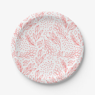 Assiettes En Carton Fête de Noël des baies rouges et du feuillage
