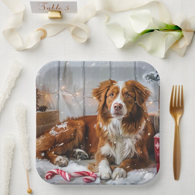 Assiettes En Carton Fête de Noël du chien de canard de la Nouvelle-Éco (Mariage)