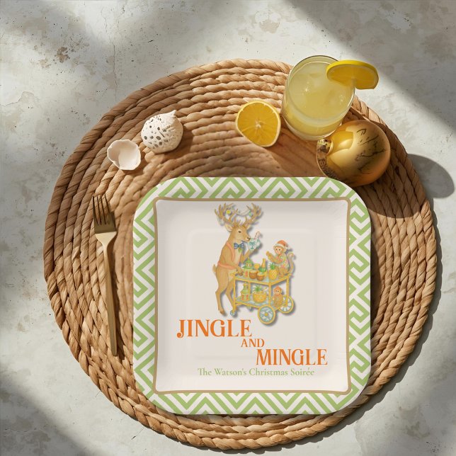 Assiettes En Carton Fête de Noël Jingle & Mingle Tropical (Jingle & Mingle Christmas party Tropical Paper Plates)