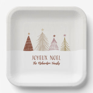 Assiettes En Carton Fête de Noël Joyeux Noël Chic de Fête