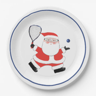 Assiettes En Carton Fête de Noël Racquetball