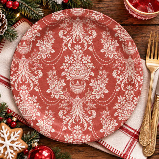 Assiettes En Carton Fête de Noël vintage festive