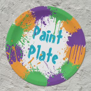 Assiettes En Carton Fête de peinture pour enfants Anniversaire Plaque
